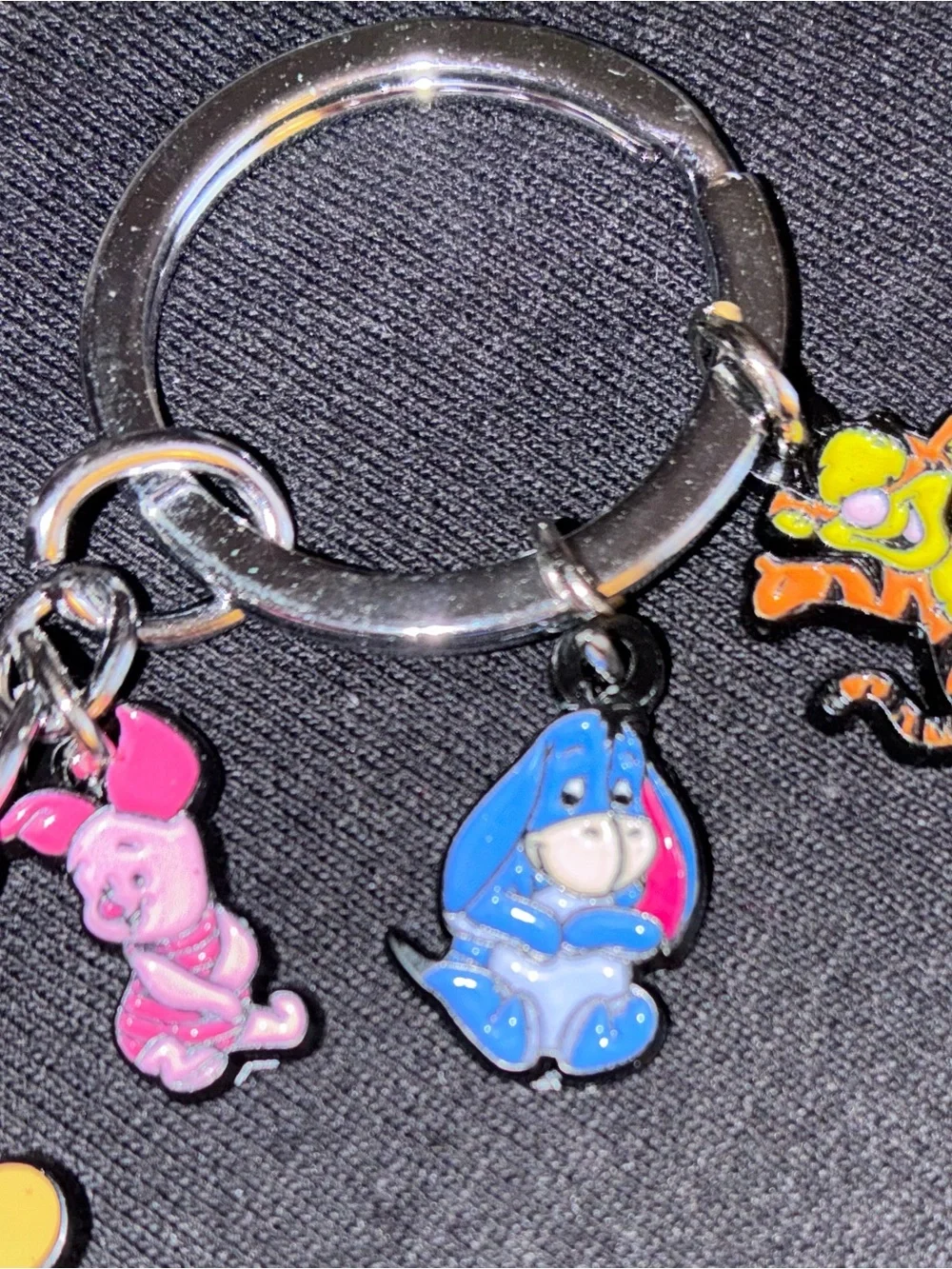 Winnie the Pooh Enamel Keychain Charm - Yellow/Red